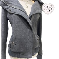 Image 3 of Japanese brand Asymmetric Grey Ribbed Jacket