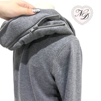 Image 4 of Japanese brand Asymmetric Grey Ribbed Jacket