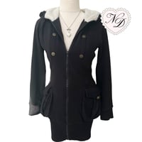 Image 2 of Japanese brand Long Black Ribbed Jacket