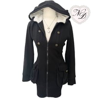 Image 1 of Japanese brand Long Black Ribbed Jacket