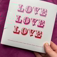 Image 4 of Love Love Love pink and red printed cotton handkerchief