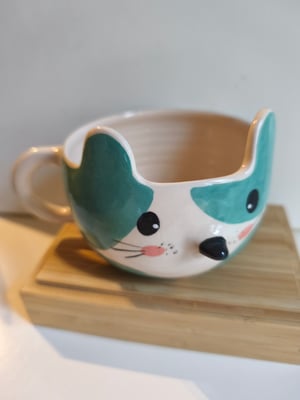 Image of Tasse chat bleu   turquoise 