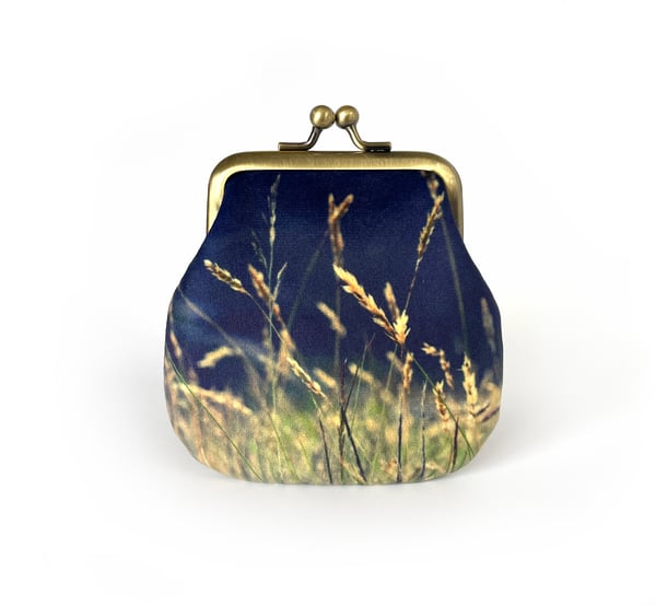 Image of Erradale grasses, velvet kisslock coin purse