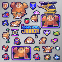 Image 4 of Donkey Kong Jr. Arcade Sticker/Magnet Sets (27 Pieces)