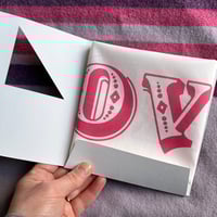 Image 3 of Love Love Love pink and red printed cotton handkerchief