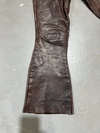 Image 11 of 1960s East West Musical Instruments Full Leather Bell Bottom Pants 28/ 30” Waist 