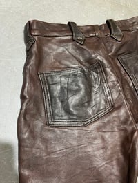 Image 12 of 1960s East West Musical Instruments Full Leather Bell Bottom Pants 28/ 30” Waist 