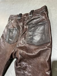 Image 13 of 1960s East West Musical Instruments Full Leather Bell Bottom Pants 28/ 30” Waist 