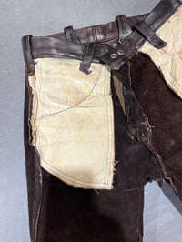 Image 15 of 1960s East West Musical Instruments Full Leather Bell Bottom Pants 28/ 30” Waist 