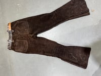 Image 18 of 1960s East West Musical Instruments Full Leather Bell Bottom Pants 28/ 30” Waist 