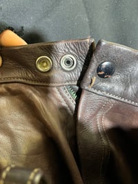 Image 21 of 1960s East West Musical Instruments Full Leather Bell Bottom Pants 28/ 30” Waist 