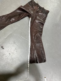 Image 25 of 1960s East West Musical Instruments Full Leather Bell Bottom Pants 28/ 30” Waist 
