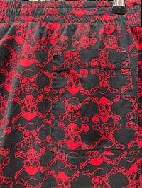 Image 2 of 1980s Life’s A Beach Rare Skull Black & Red Size Sm/ Medium Pants