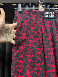 Image 6 of 1980s Life’s A Beach Rare Skull Black & Red Size Sm/ Medium Pants
