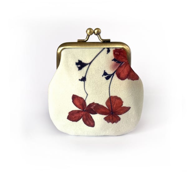 Image of Hydrangea, velvet kisslock coin purse