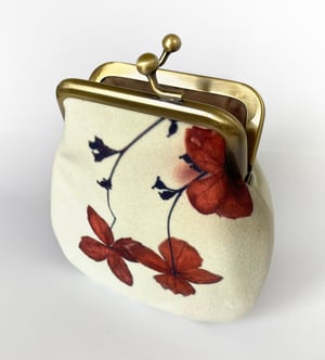 Image of Hydrangea, velvet kisslock coin purse