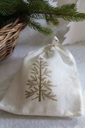 Image of Pochon en lin ivoire 