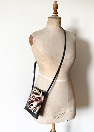 Image of Kelp, crossbody velvet and waxed canvas phone bag