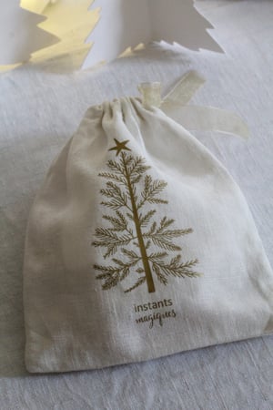 Image of Pochon en lin ivoire Instants magiques