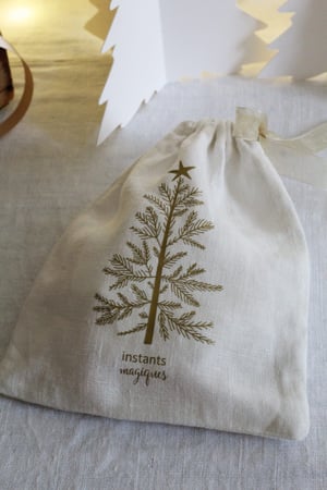 Image of Pochon en lin ivoire Instants magiques