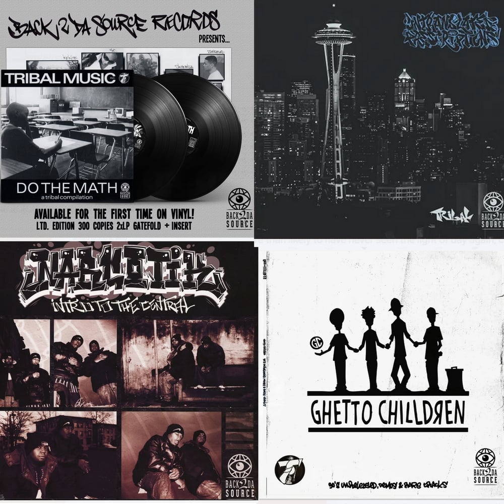 Image of Previous B2DS / Tribal Music Inc releases (Do The Math, GC, Narcotik, Untranslated Prescriptions)