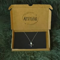 Image 5 of Silver Gothic Bull Skull Snake Charm Necklace - Rhodium plated, handmade in London