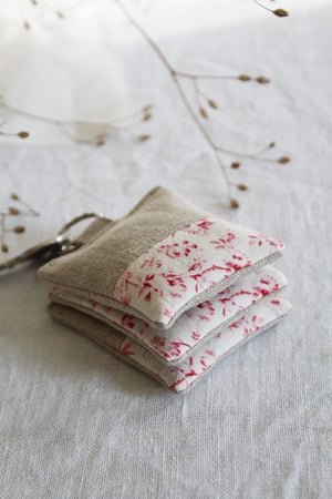 Image of Porte clé lin et tissu ancien