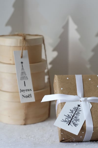 Image of Etiquette cadeau Noël joli sapin