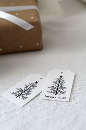 Image of Etiquette cadeau Noël joli sapin