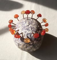 Image 13 of Handmade Paper Mache Heart Decor with Carnelian Stones – Unique Crystal Art