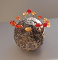 Image 14 of Handmade Paper Mache Heart Decor with Carnelian Stones – Unique Crystal Art