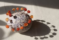 Image 9 of Handmade Paper Mache Heart Decor with Carnelian Stones – Unique Crystal Art