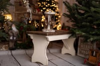 Image 1 of  Wooden bench cream &brown vintage