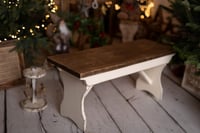 Image 2 of  Wooden bench cream &brown vintage