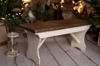 Image 3 of  Wooden bench cream &brown vintage