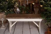 Image 4 of  Wooden bench cream &brown vintage