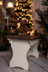 Image 5 of  Wooden bench cream &brown vintage