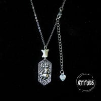 Image 3 of Silver Gothic Moon Rabbit Snake Charm Necklace - Silver plated, handmade in London