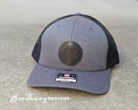 Image 1 of BISON Leather Patch RICHARDSON 112 TRUCKER SNAPBACK - CHARCOAL/BLACK