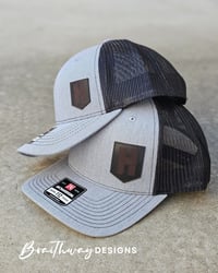Image 2 of H Leather Patch RICHARSON 112 + 112Y TRUCKER SNAPBACK-HEATHER GREY/BLACK
