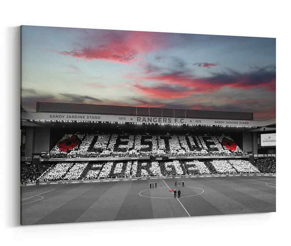 Image of Rangers Remembers - Lest We Forget Tifo Display at Ibrox