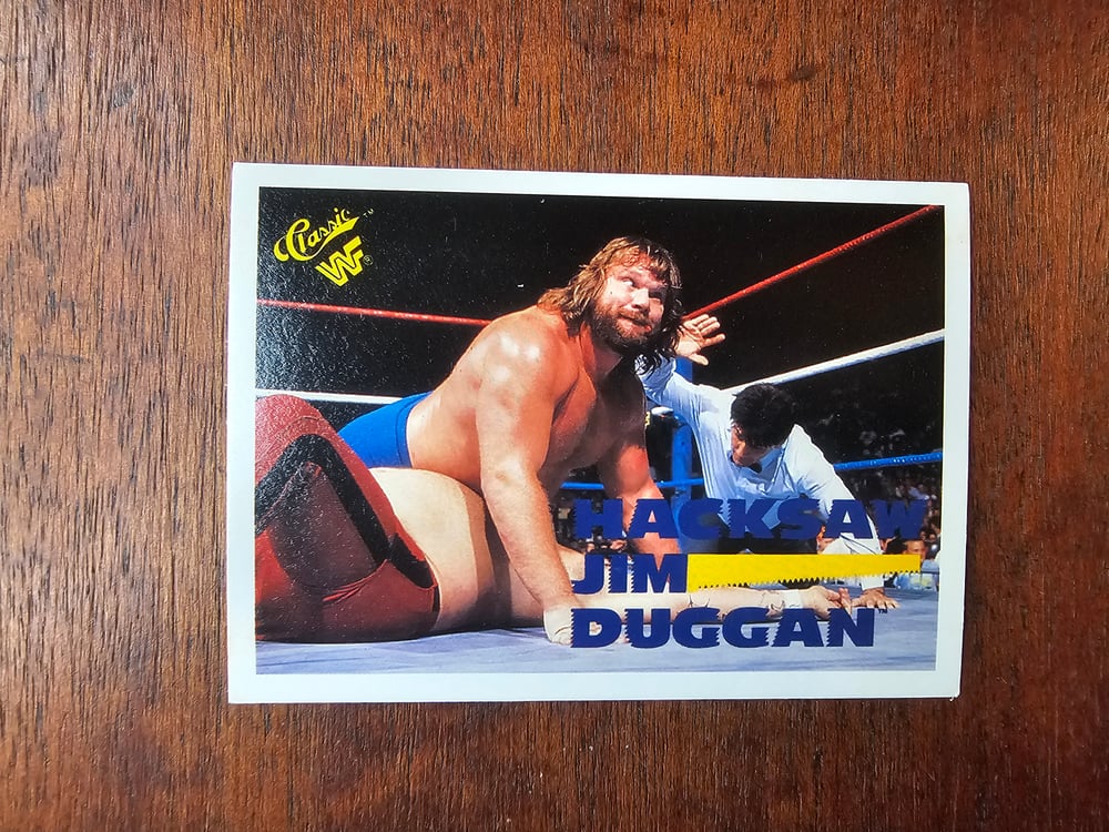 Image of WWF Classic Hacksaw Jim Duggan SIGNED Trading Card