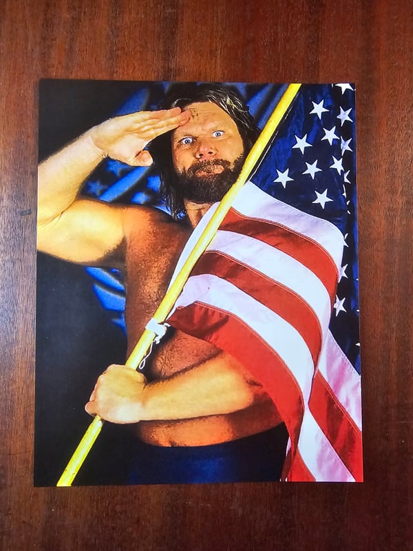 Image of Hacksaw Jim Duggan SIGNED Patriot 8x10 