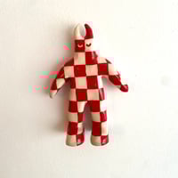 Image of Red Checkered Wall-Mounted Devil