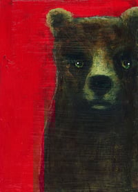 Image 1 of Copy of Set of 5 Moody Bear Red Greeting Cards 5 x 7 Individually Wrapped 