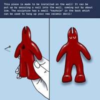 Image of Red Starry Wall-Mounted Devil