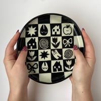 Image of Black Checkered Devil Plate