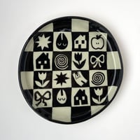 Image of Black Checkered Devil Plate