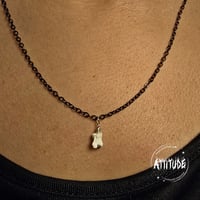 Image 2 of Minimalist Black Gothic Snake Charm Necklace - Silver or 18k Gold plated detail, handmade in London