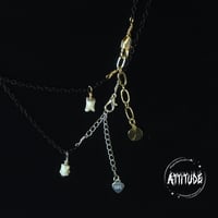 Image 3 of Minimalist Black Gothic Snake Charm Necklace - Silver or 18k Gold plated detail, handmade in London